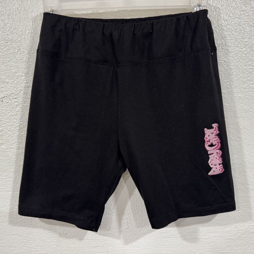 Cult Favorite Baby Girl Shorts Girls Large Black Pink Graphic Biker Activewear